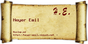 Heyer Emil névjegykártya